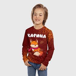 Лонгслив детский Карина осенняя лисичка, цвет: 3D-принт — фото 2