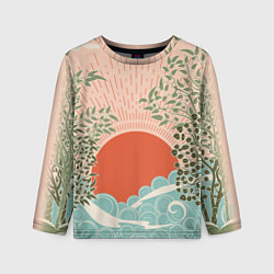 Лонгслив детский Бурные волны на закате, цвет: 3D-принт