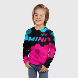 Лонгслив детский Mini - neon gradient: символ сверху, цвет: 3D-принт — фото 2