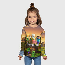 Лонгслив детский Анжела Minecraft, цвет: 3D-принт — фото 2