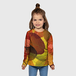 Лонгслив детский Осенние крупные листья, цвет: 3D-принт — фото 2