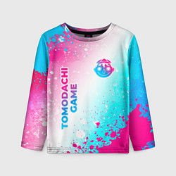 Лонгслив детский Tomodachi Game neon gradient style: надпись, симво, цвет: 3D-принт