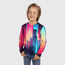 Лонгслив детский Киберпанк узор, цвет: 3D-принт — фото 2