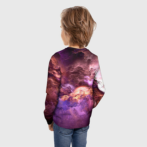 Детский лонгслив Необычное фиолетовое облако / 3D-принт – фото 4