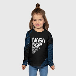 Лонгслив детский Nasa надпись, цвет: 3D-принт — фото 2