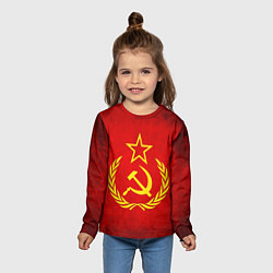 Лонгслив детский СССР - старый флаг, цвет: 3D-принт — фото 2
