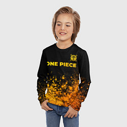 Лонгслив детский One Piece - gold gradient: символ сверху, цвет: 3D-принт — фото 2