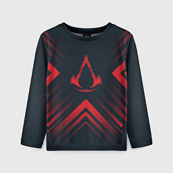 Лонгслив детский Красный символ Assassins Creed на темном фоне со с, цвет: 3D-принт