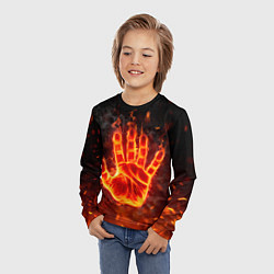 Лонгслив детский Рука в огне, цвет: 3D-принт — фото 2