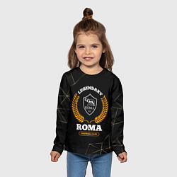 Лонгслив детский Лого Roma и надпись legendary football club на тем, цвет: 3D-принт — фото 2