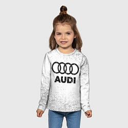 Лонгслив детский Audi с потертостями на светлом фоне, цвет: 3D-принт — фото 2