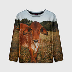 Лонгслив детский Коровка на поле, цвет: 3D-принт