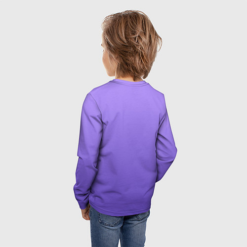 Детский лонгслив Красивый фиолетовый градиент с цветами / 3D-принт – фото 4