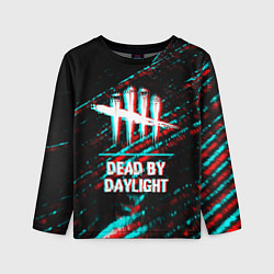 Детский лонгслив Dead by Daylight в стиле glitch и баги графики на