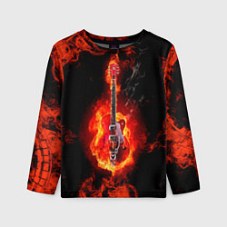 Лонгслив детский Огненная гитара, цвет: 3D-принт