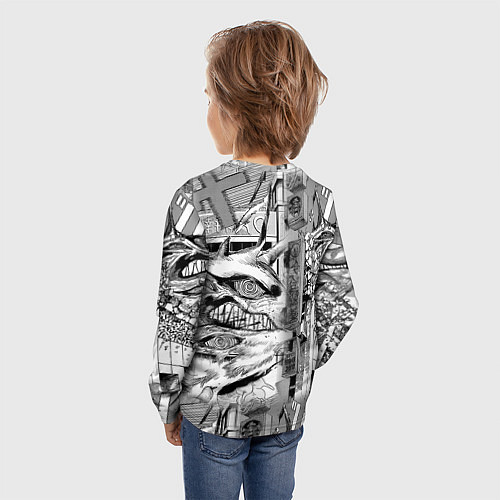 Детский лонгслив Аки Человек Бензопила / 3D-принт – фото 4