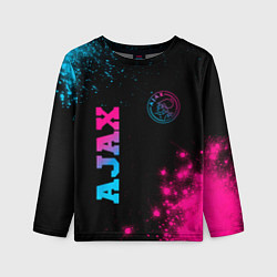 Детский лонгслив Ajax - neon gradient: надпись, символ