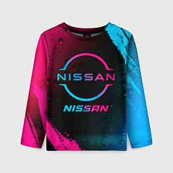 Лонгслив детский Nissan - neon gradient, цвет: 3D-принт