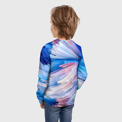 Детский лонгслив Красочные линии / 3D-принт – фото 4