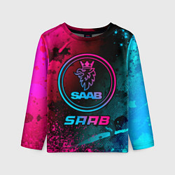 Лонгслив детский Saab - neon gradient, цвет: 3D-принт