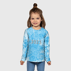 Лонгслив детский Морозный узор на стекле 2023, цвет: 3D-принт — фото 2