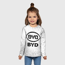 Лонгслив детский BYD с потертостями на светлом фоне, цвет: 3D-принт — фото 2
