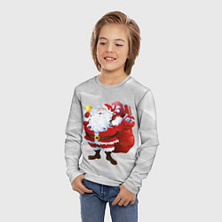 Лонгслив детский Санта Клаус и колокольчик, цвет: 3D-принт — фото 2