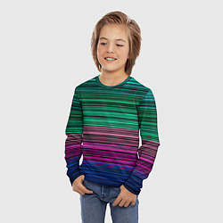 Лонгслив детский Разноцветные неоновые шелковые нити, цвет: 3D-принт — фото 2