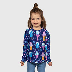 Лонгслив детский Новогоднее мороженое, цвет: 3D-принт — фото 2