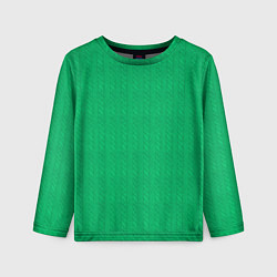 Лонгслив детский Зеленый вязаный свитер, цвет: 3D-принт