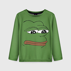 Лонгслив детский Лягушонок Pepe грустит, цвет: 3D-принт