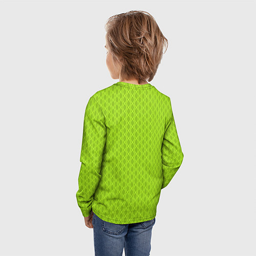 Детский лонгслив Милый зайка на зеленом фоне / 3D-принт – фото 4