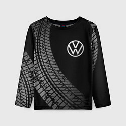 Лонгслив детский Volkswagen tire tracks, цвет: 3D-принт