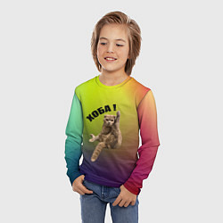 Лонгслив детский Хоба кот, цвет: 3D-принт — фото 2