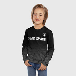 Лонгслив детский Dead Space glitch на темном фоне: символ сверху, цвет: 3D-принт — фото 2