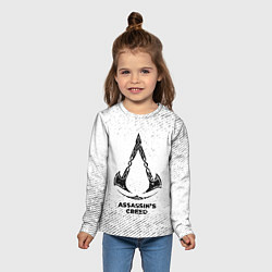 Лонгслив детский Assassins Creed с потертостями на светлом фоне, цвет: 3D-принт — фото 2