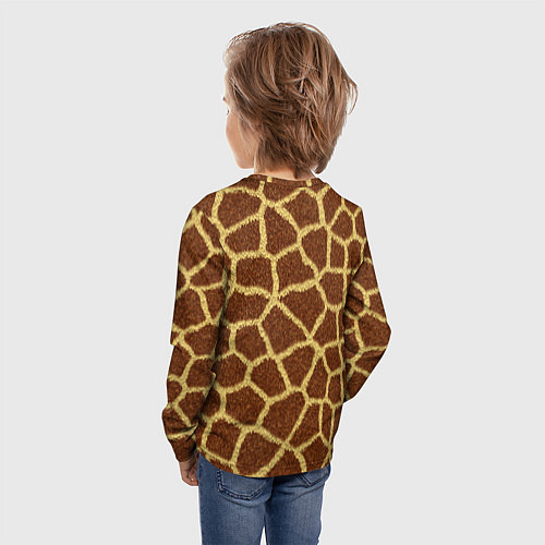 Детский лонгслив Текстура жирафа / 3D-принт – фото 4