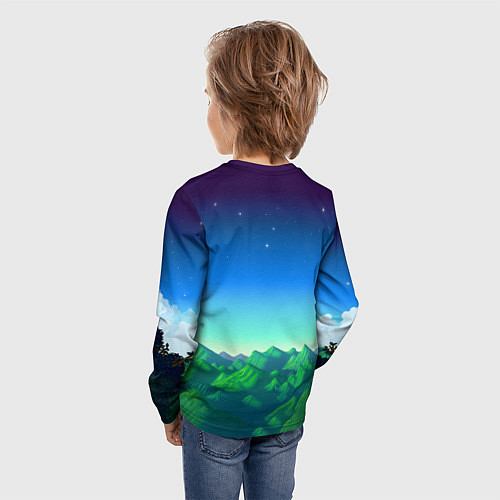 Детский лонгслив Горы Stardew Valley / 3D-принт – фото 4
