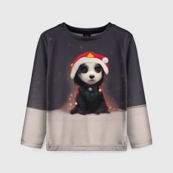 Лонгслив детский Пёсель - панда в колпаке, цвет: 3D-принт