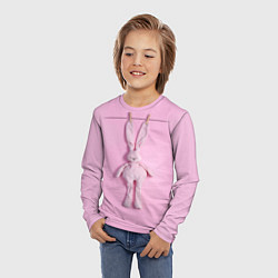 Лонгслив детский Розовый зайка, цвет: 3D-принт — фото 2