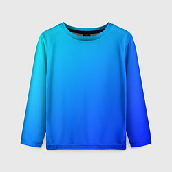 Детский лонгслив Голубо-бирюзовый градиент