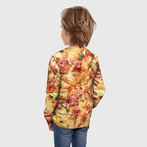 Детский лонгслив Вкусная пицца / 3D-принт – фото 4