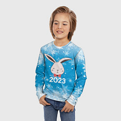 Лонгслив детский Новый год заяц 2023, цвет: 3D-принт — фото 2