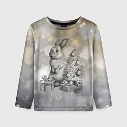 Детский лонгслив Кролик карандошом