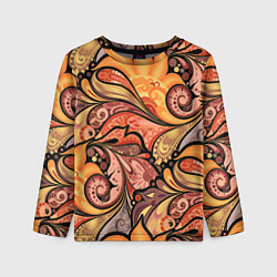 Лонгслив детский Multicolored branching floral patterns, цвет: 3D-принт