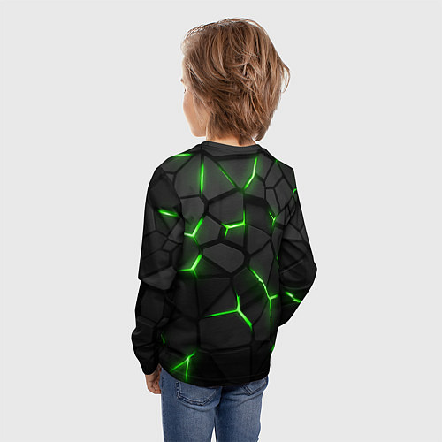 Детский лонгслив Razer neon logo / 3D-принт – фото 4