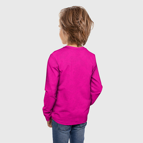 Детский лонгслив Текстурированный ярко розовый / 3D-принт – фото 4