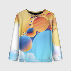 Лонгслив детский Абстрактные круги с разными красками, цвет: 3D-принт