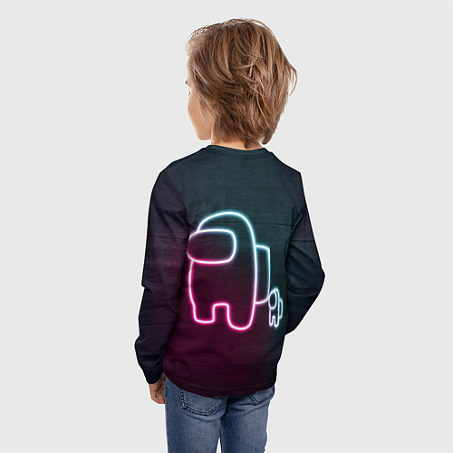 Детский лонгслив Неоновые маленький и большой члены экипажа / 3D-принт – фото 4