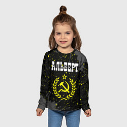 Лонгслив детский Альберт и желтый символ СССР со звездой, цвет: 3D-принт — фото 2